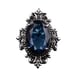 Sterling Silver Filigree Size 9 Simulated Sapphire Ring