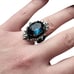 Sterling Silver Filigree Size 9 Simulated Sapphire Ring