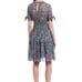 FRYE Natalie Blue Magdalena V-Neck Floral Smocked Dress Boho Size L