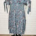 FRYE Natalie Blue Magdalena V-Neck Floral Smocked Dress Boho Size L