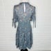 FRYE Natalie Blue Magdalena V-Neck Floral Smocked Dress Boho Size L