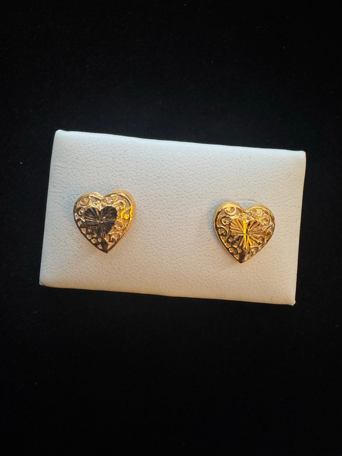 18k real saudi yellow gold Light Stud Earring