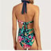 Trina Turk India Garden Halter Belted One Piece Womens Floral Swimsuit Sz 4 NWT