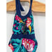Trina Turk India Garden Halter Belted One Piece Womens Floral Swimsuit Sz 4 NWT