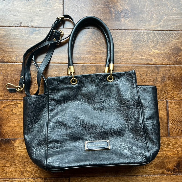 Marc by Marc Jacobs BLACK GENUINE LEATHER HOBO SHOULDER BAG PURSE HANDBAG