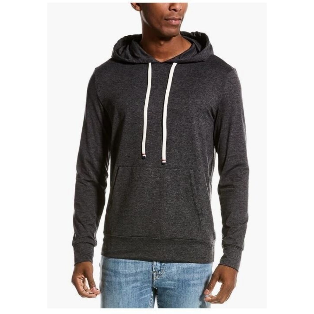 NWT Fourlaps Mens Gray Black Heather Stratus Lounge Hoodie Pullover Size 2XL