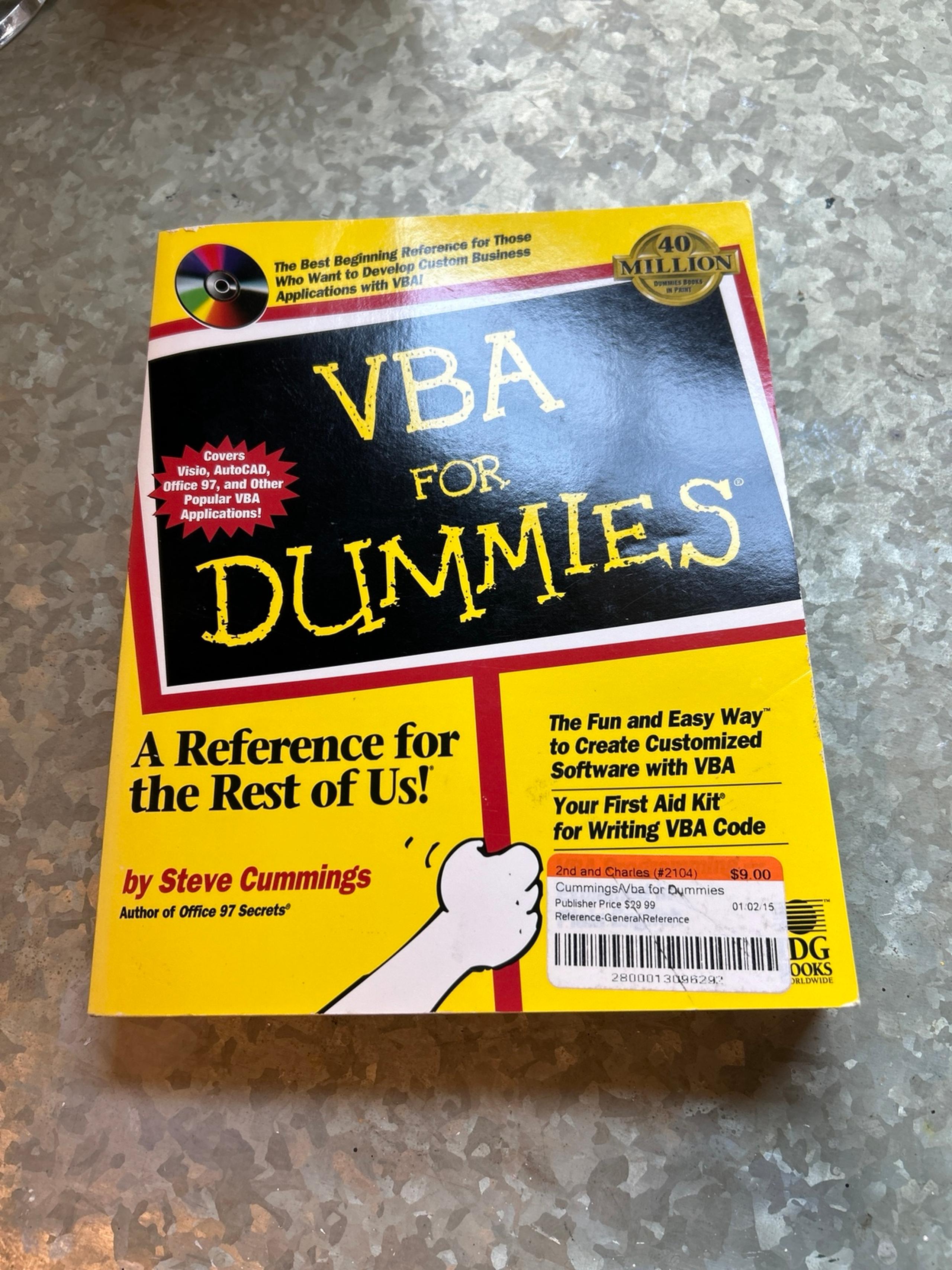 VBA for Dummies - reference book