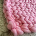 Pink Chunky Knit Baby Blanket