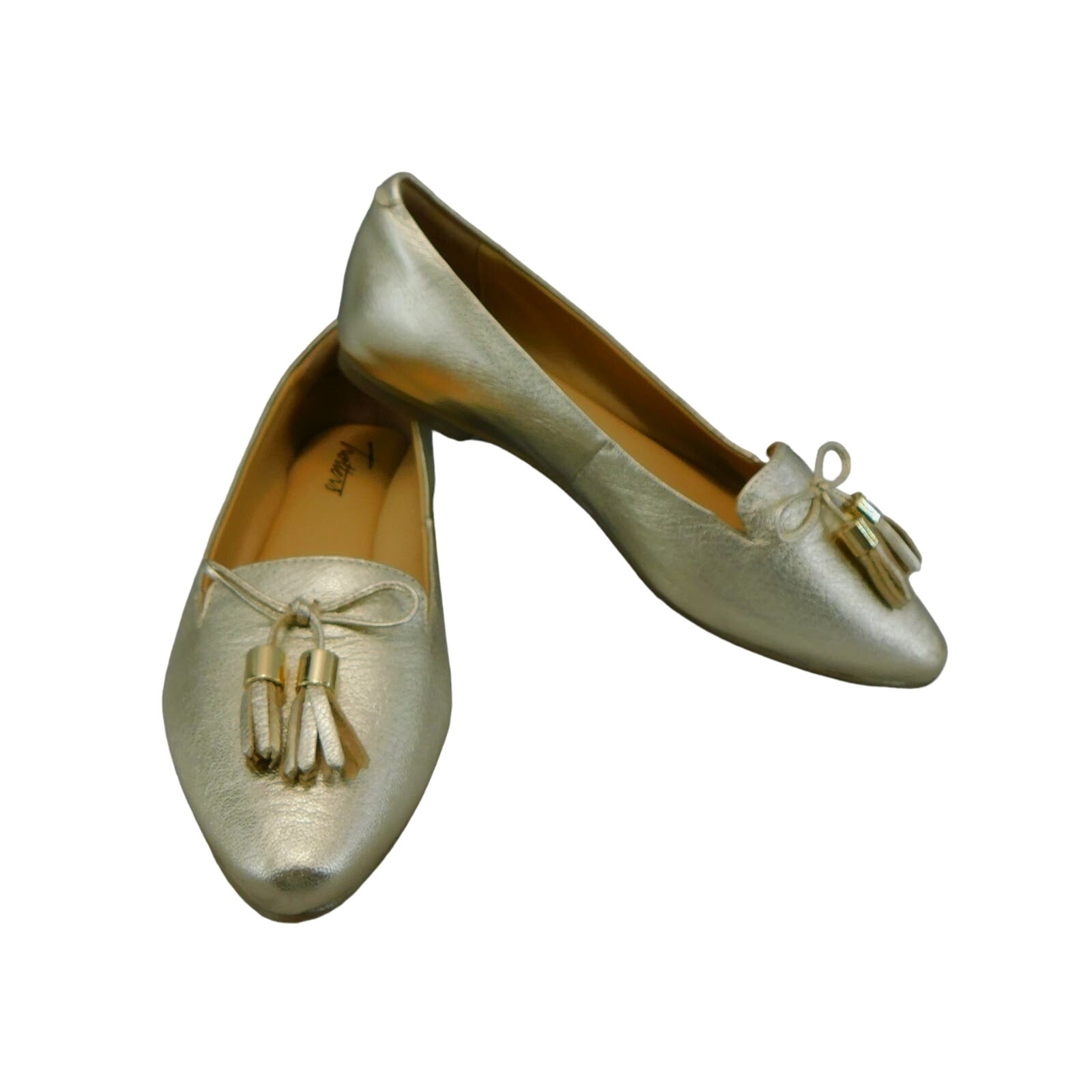 Trotters Women's Hope Flats Metallic Gold Shoes - Size 6.5M