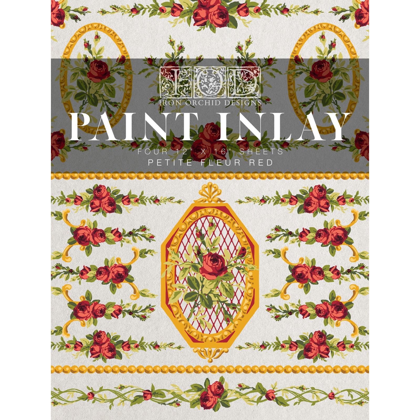 Petite Fleur Red - Paint Inlay - IOD Iron Orchid Designs