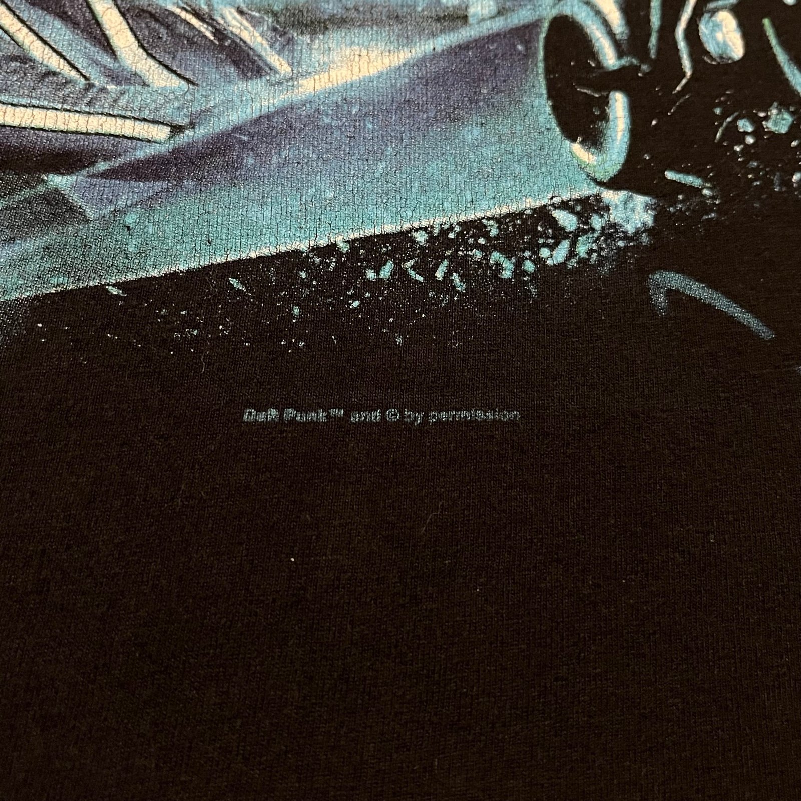 Vintage 2010s Disney Tron Legacy Daft Punk Movie Promo Graphic Logo Tee Shirt - detail