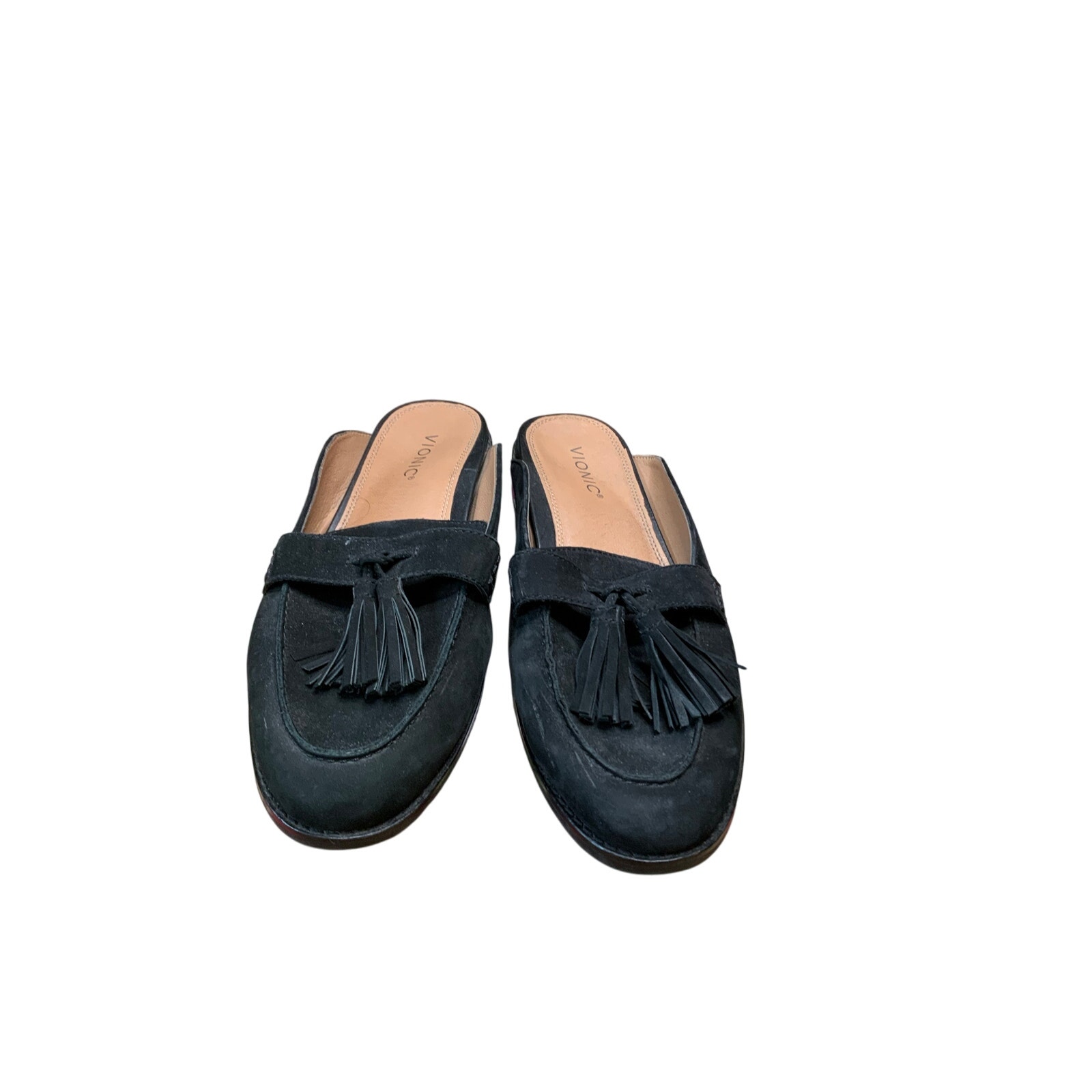 Vionic Leather Black Reagan Nubuck Mulen size 11