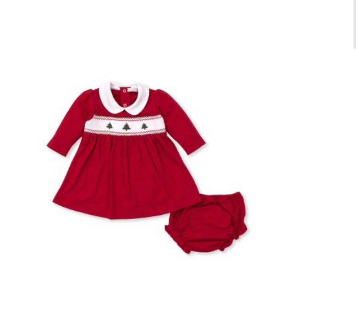Kissy Kissy baby girl smocked red christmas dress