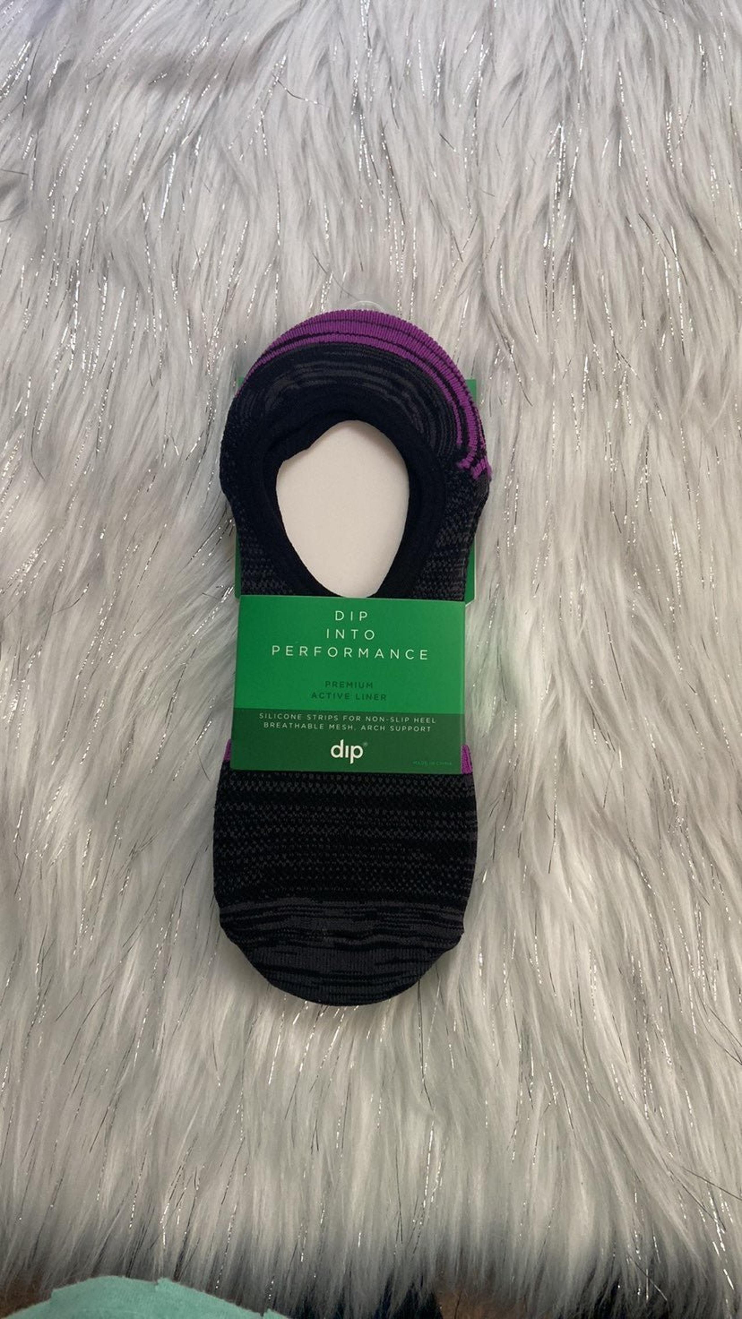 Dip into Performance Premium Active Liner Socks, 3 pack Black and Colors