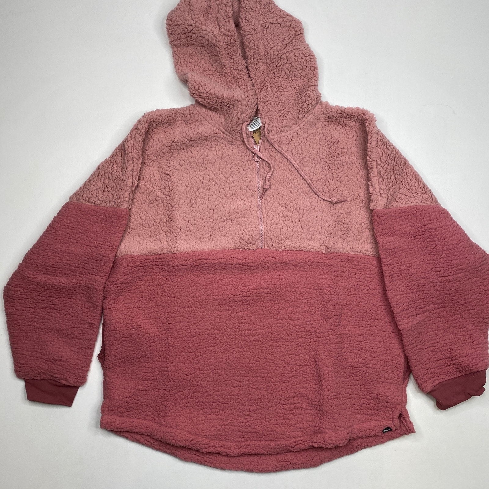 Victoria's Secret PINK Half-Zip Varsity Sherpa Pullover Women's Size XL