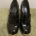 Karl Lagerfeld Paris Virna Black High Heel Patent Faux Leather Shoe Size 9M NWOB