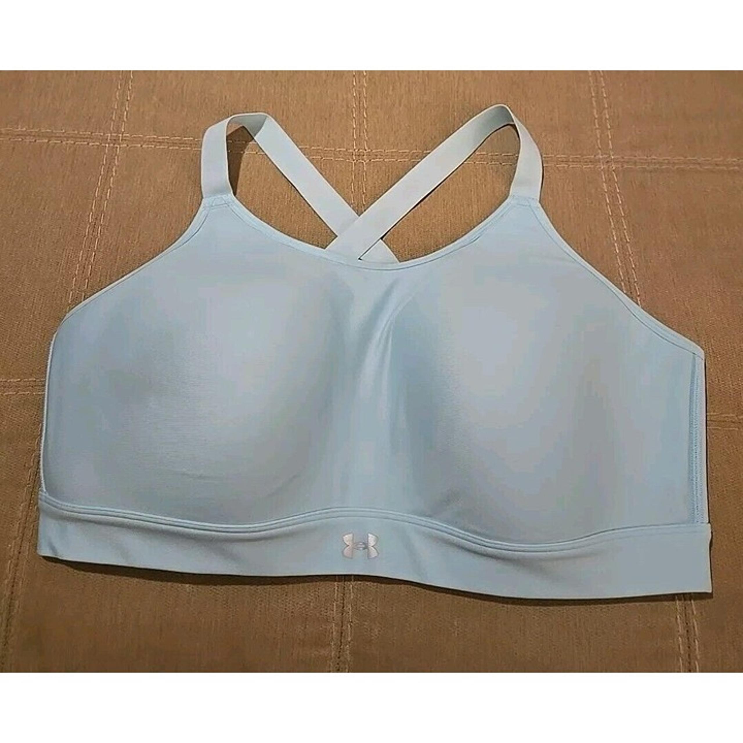 Under Armour Crossback Compression Sports Bra Aqua Blue Womens Plus Size 3X NEW