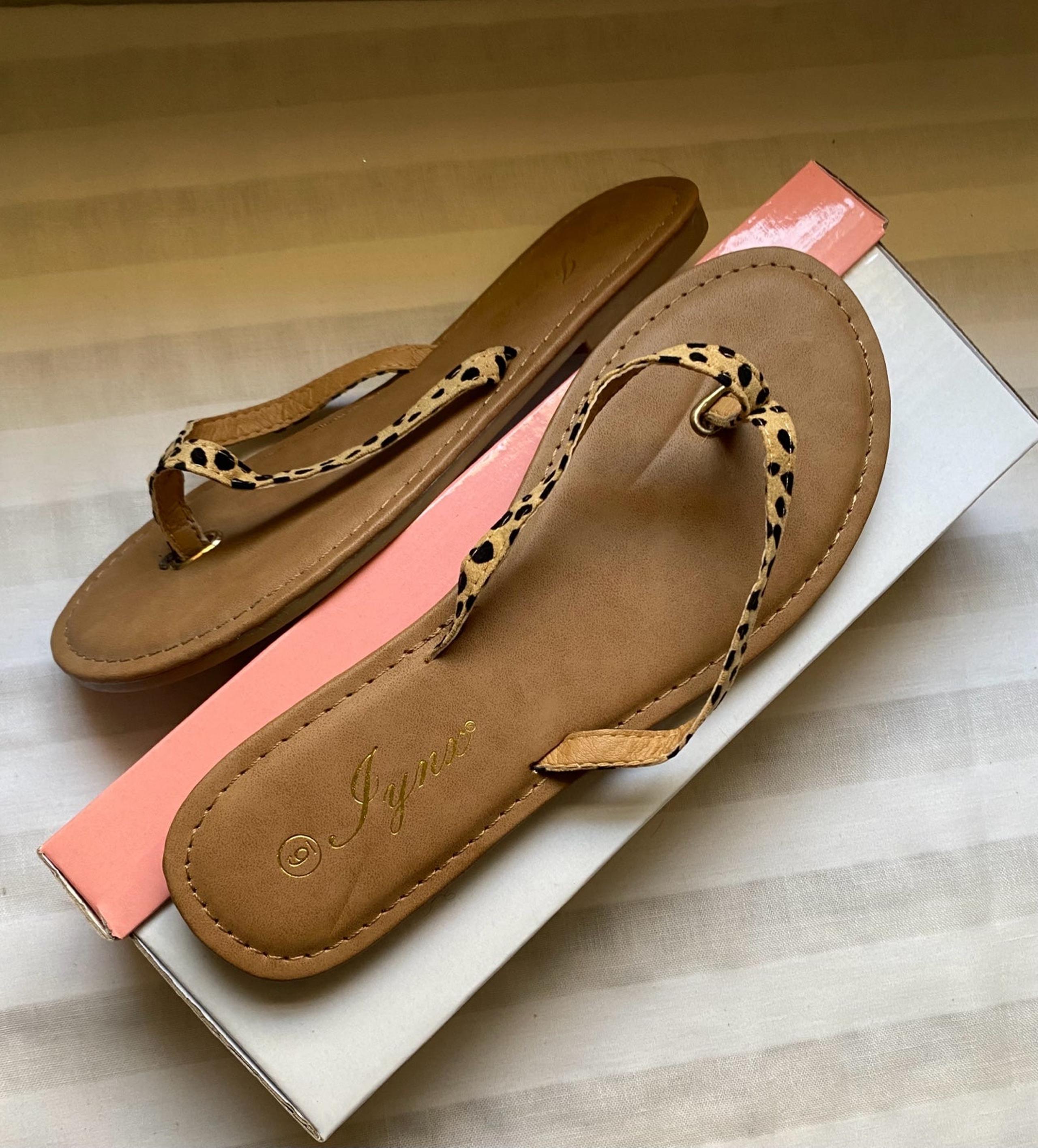 Cheetah Strap Sandals, 6