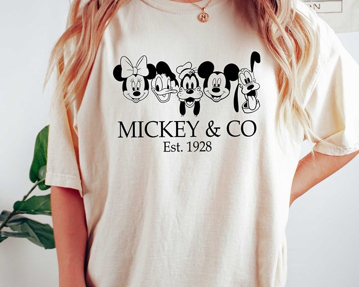 Classic Mickey and Co 1928 Retro Vintage Shirt Disneyworld Family Shirt Unique V