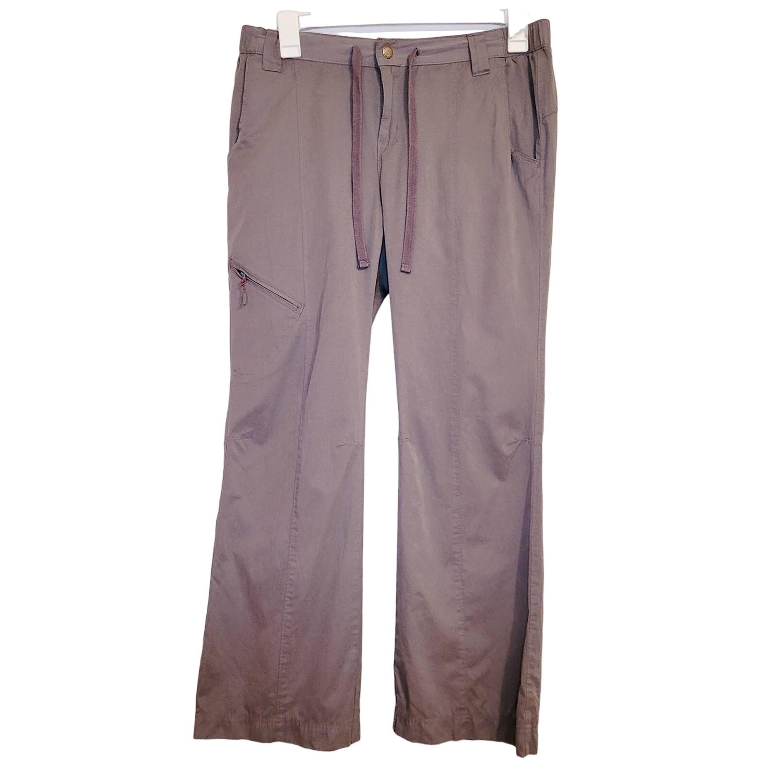 Eddie Bauer womens grey loose fit drawstring cargo utility hiking pants size 10