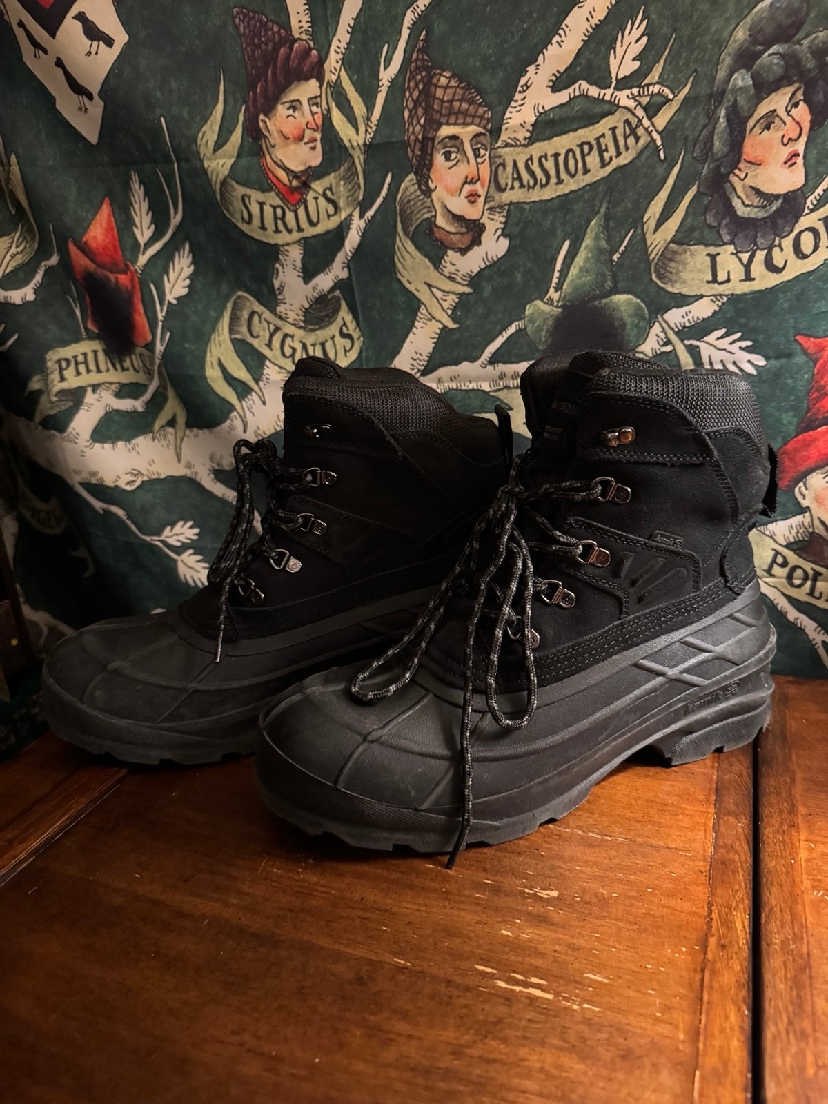 KAMIK Fargo Men’s Boots Size 11 Black Leather Rubber