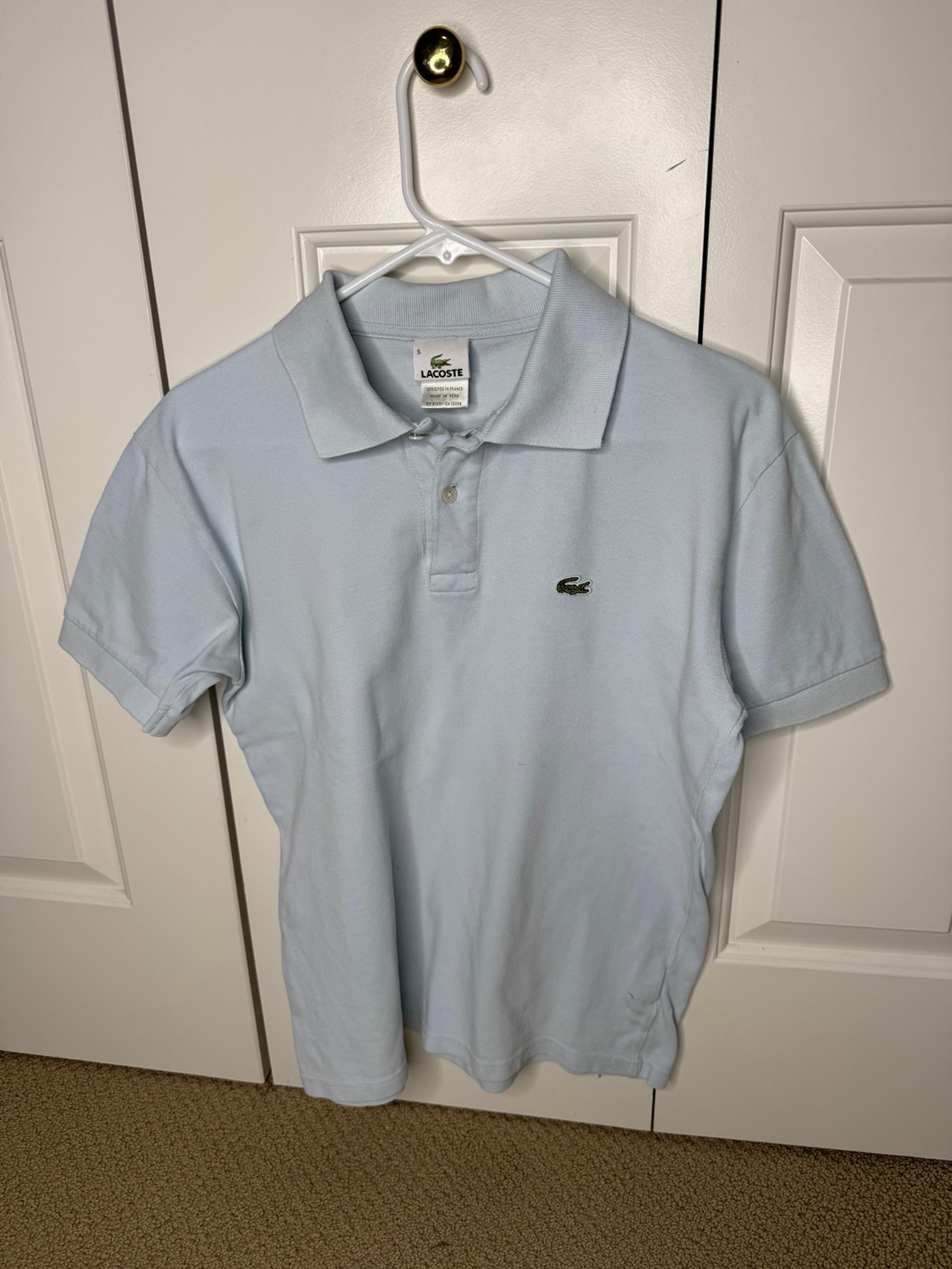 Lacoste Light Blue Collared Polo Shirt (Youth Size 5 Large)