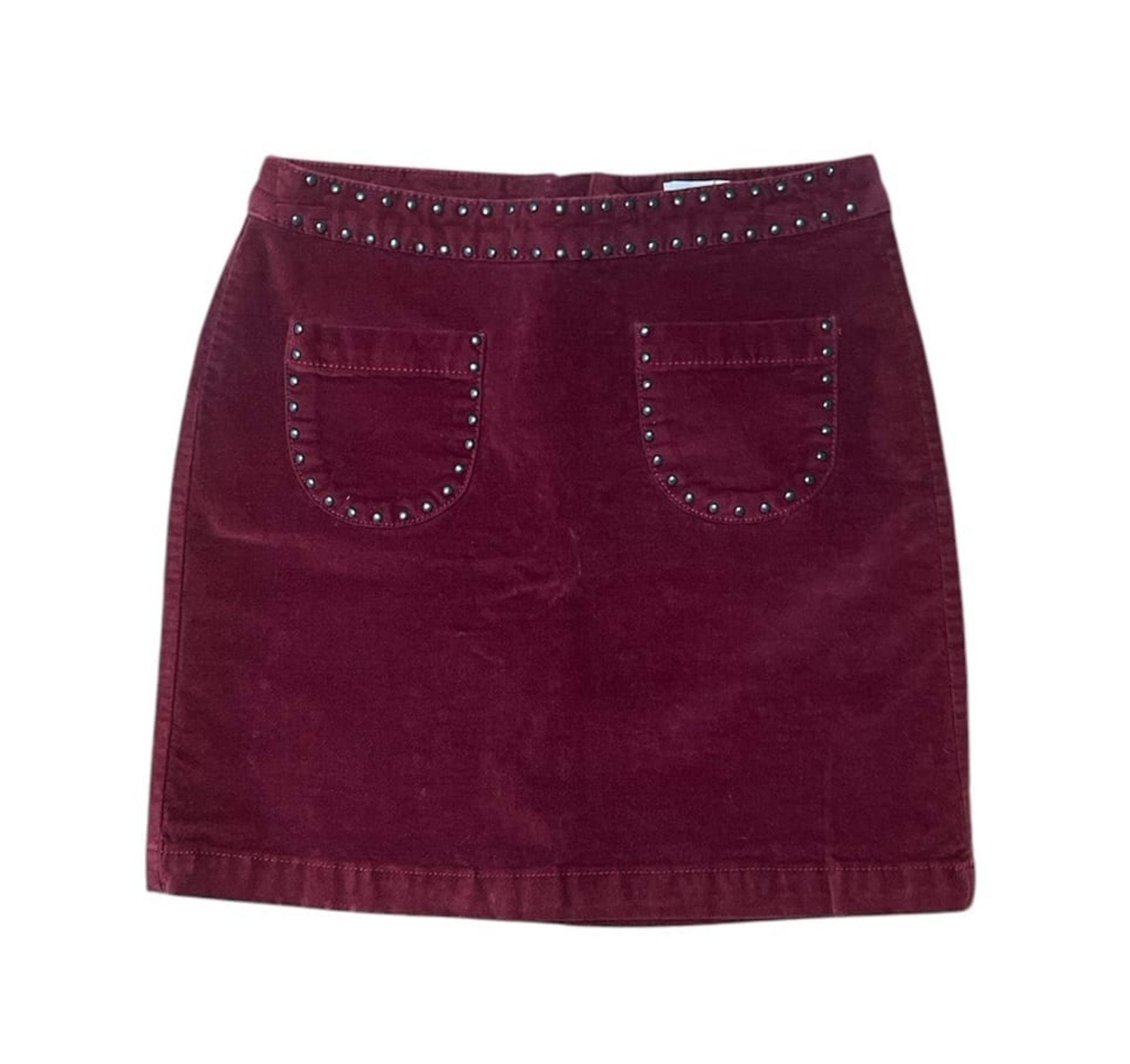 Mossimo Supply Co Women's Burgundy Velvet Mini Skirt Size 00