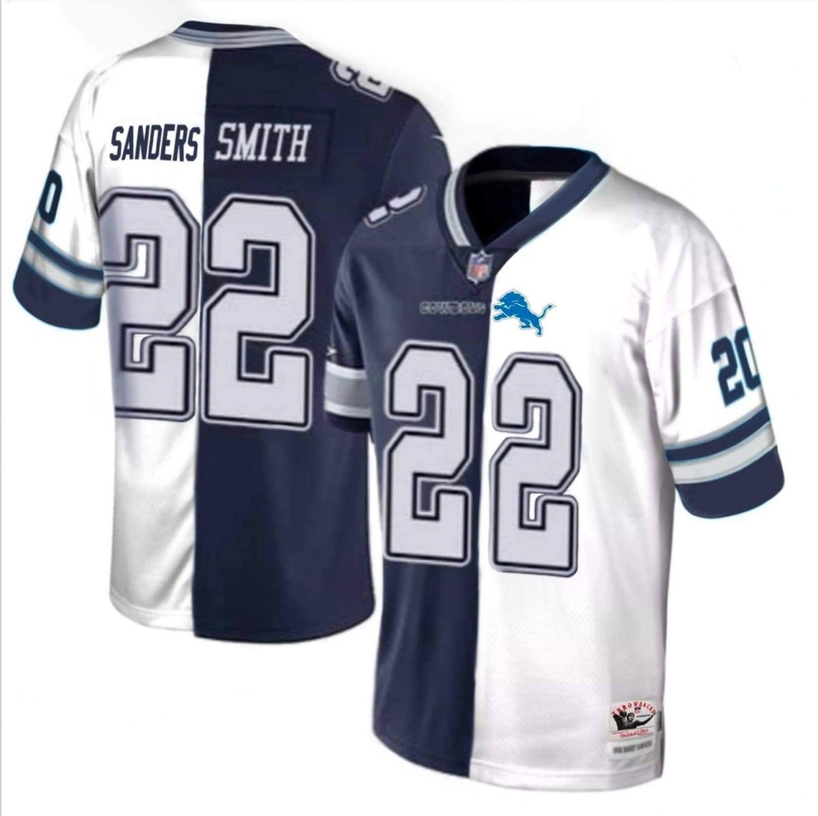 Commemorative Barry Sanders/ Emmitt Smith split jersey