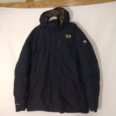 Mens Mountain Hard Wear Black Conduit Down Hooded Parka Jacket Sz 2XL