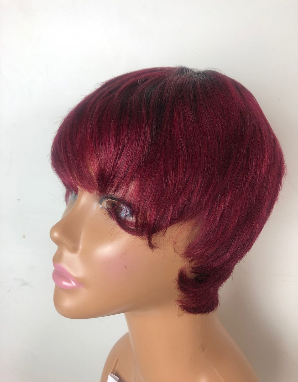 HUMAN HAIR 1B/BG PIXIE SHORT WIG *NEW*
