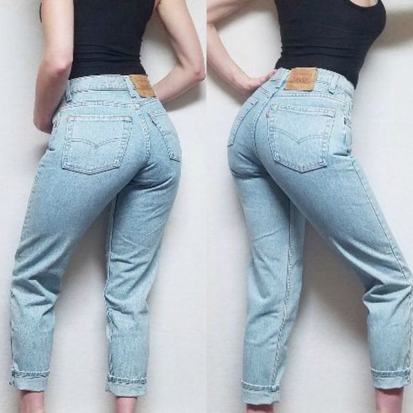 Vintage Levi's 550 Classic Light Wash Stone Wash Selvedge Denim Mom Jeans