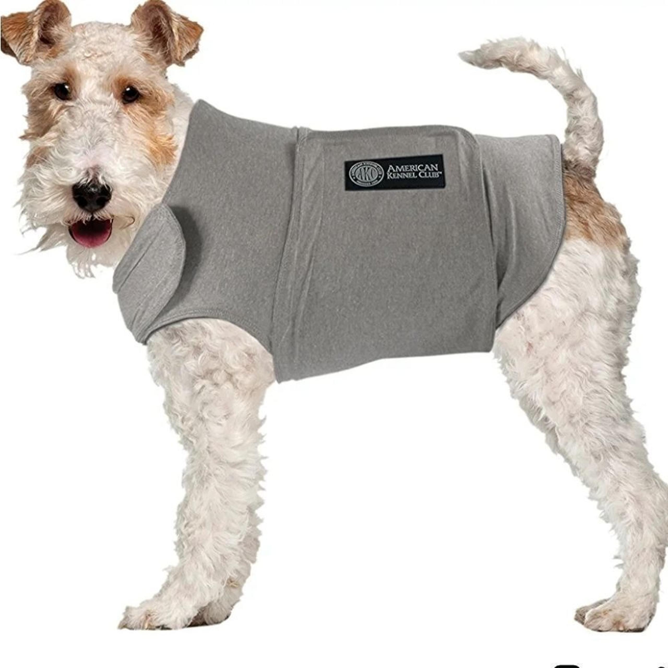 American Kennel Club Anti Anxiety and Stress Relief Calming Coat for Dogs Gray L