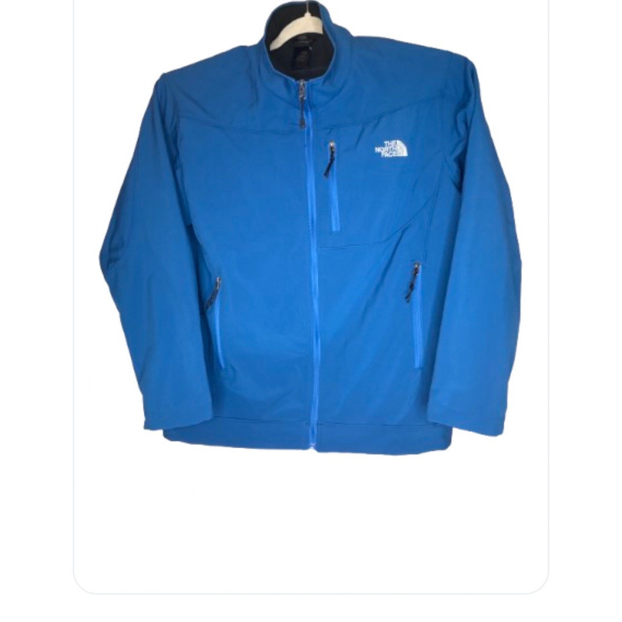 North Face Fleece Lined Jacket XXL Blue Polyester Outer Shell Pockets Full Zip