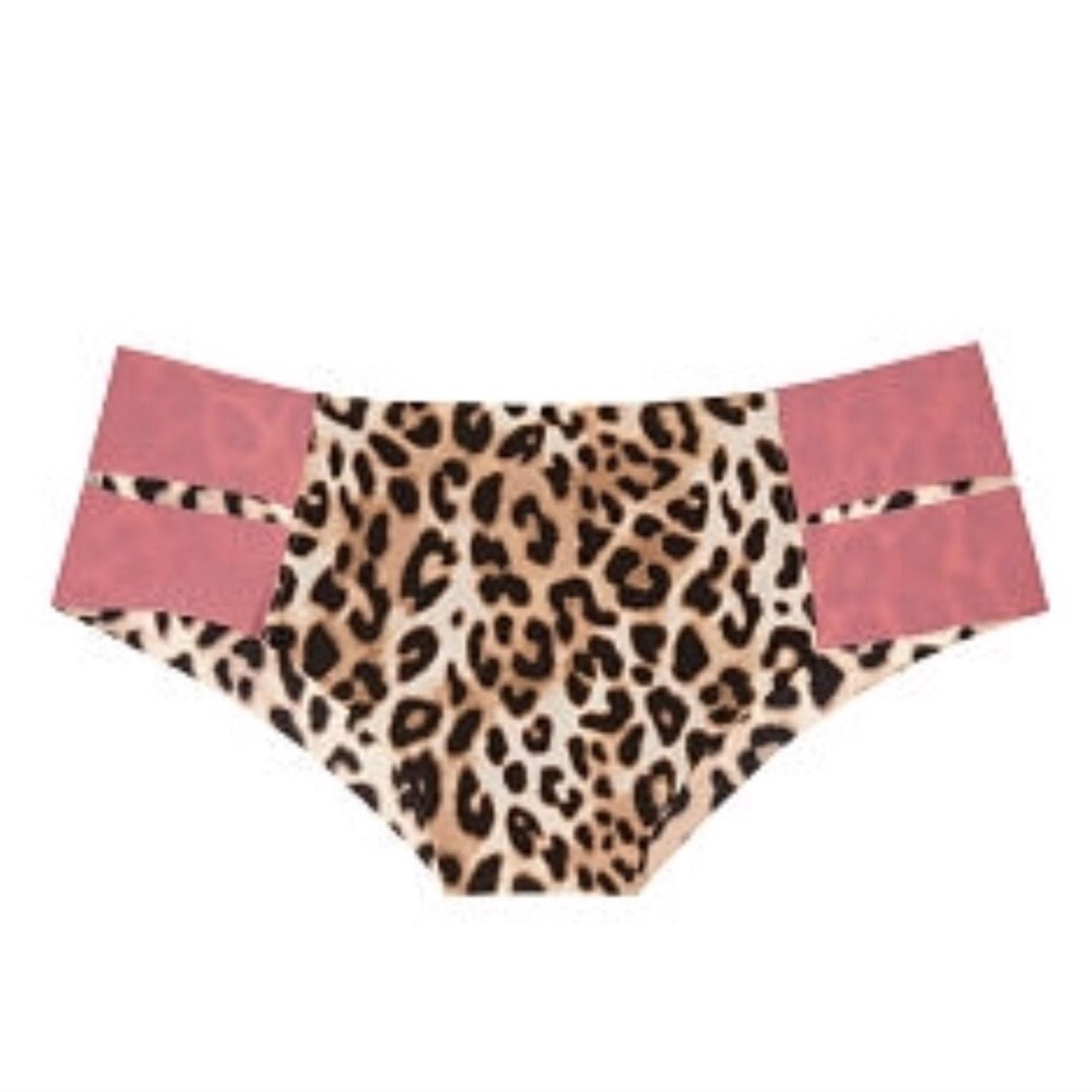 New Victoria’s Secret PINK No Show Strappy Cheekies Panties - XSmall - Leopard