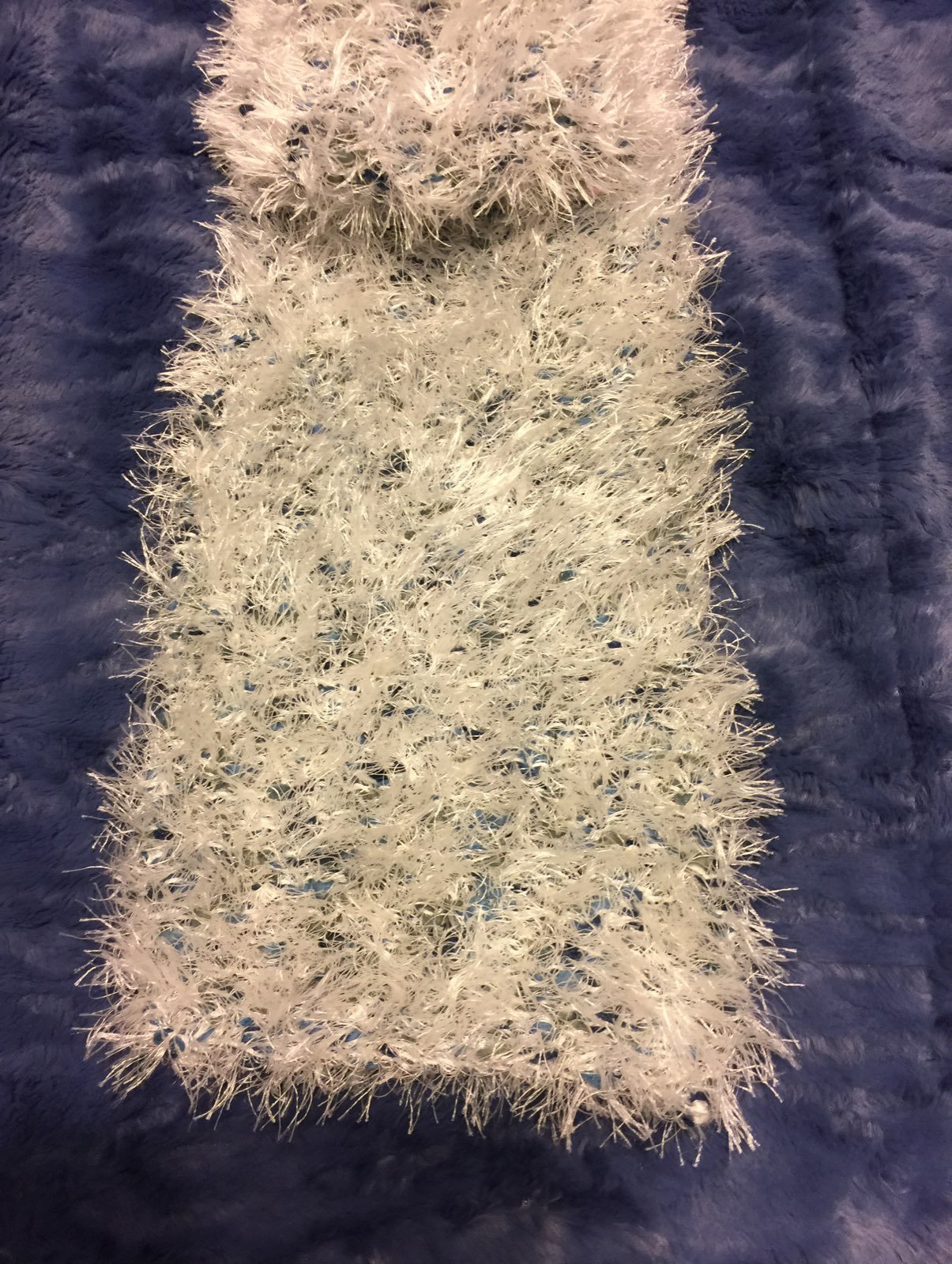 Fun Fur Ice White/Blue Scarf FIRM