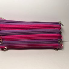UNIQUE 12 SILVER ZIPPER POUCH VINTAGE BAG CASE 4”X8”