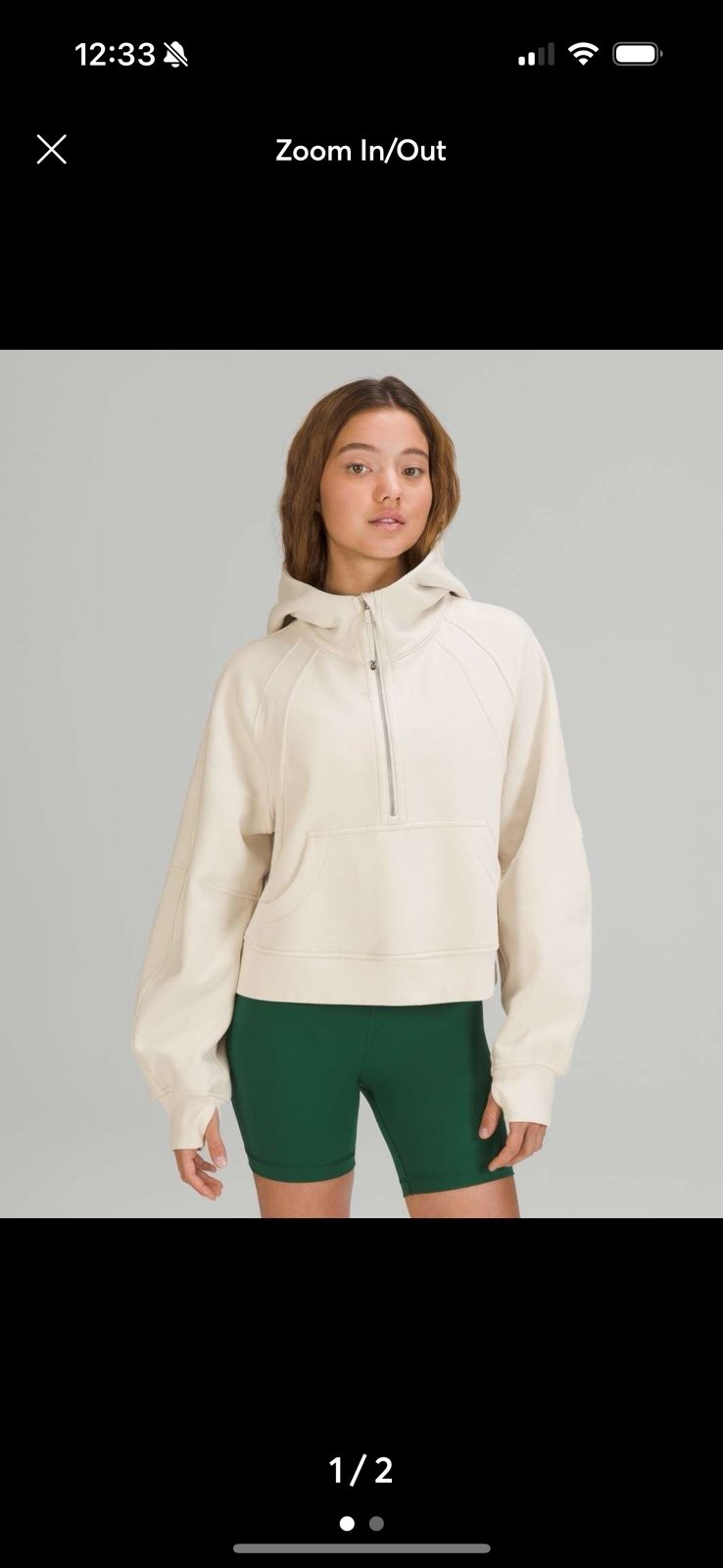 Lululemon Scuba Oversized Half-Zip Hoodie White Opal