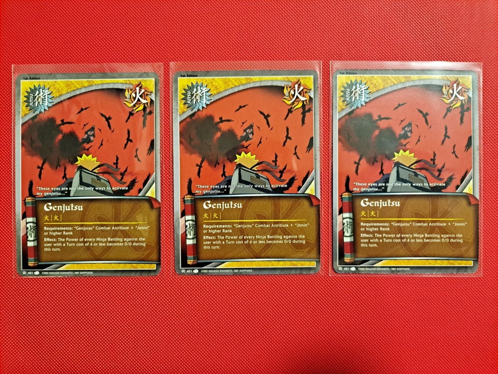 3X J-401 GENJUTSU Naruto Cards lot