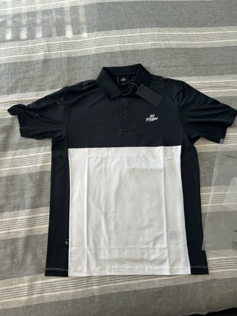 100 Thieves black and white Golf Polo
