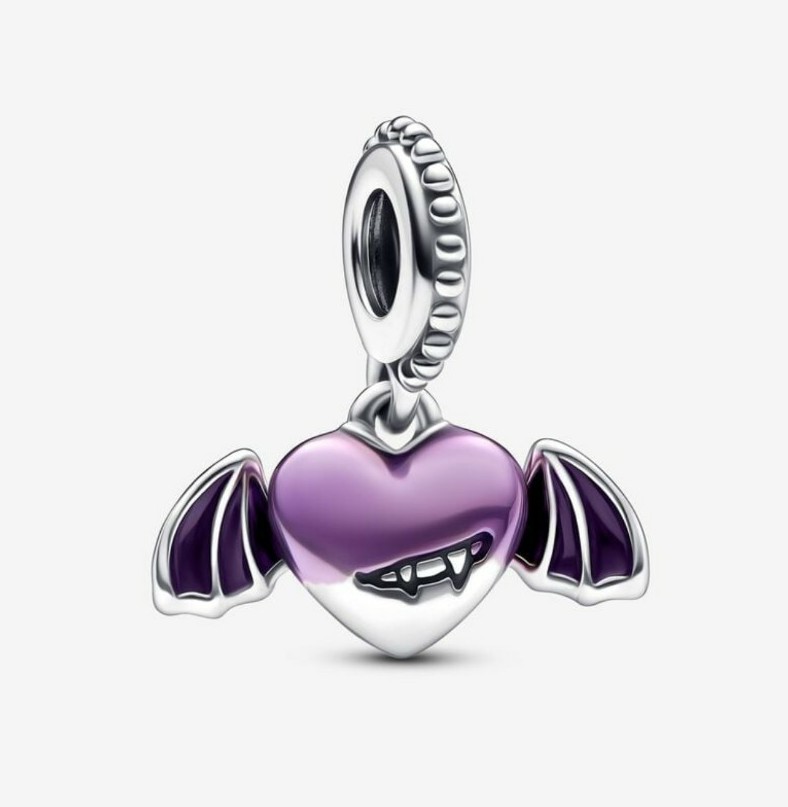 Vampire Winged Heart Dangle Charm