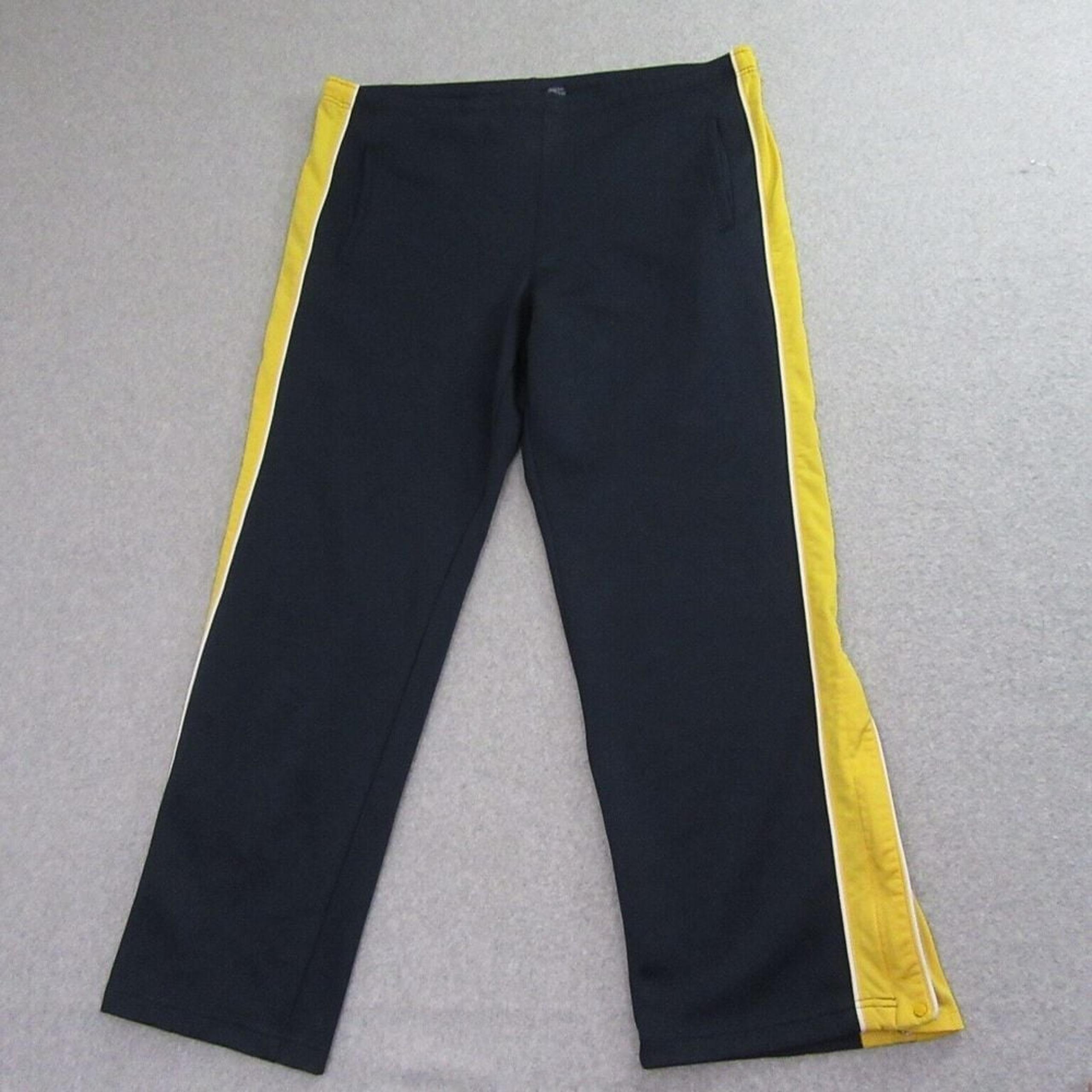 Gap Mens Active Pants XL Blue Yellow Vintage Athletic Snap Ankle Track