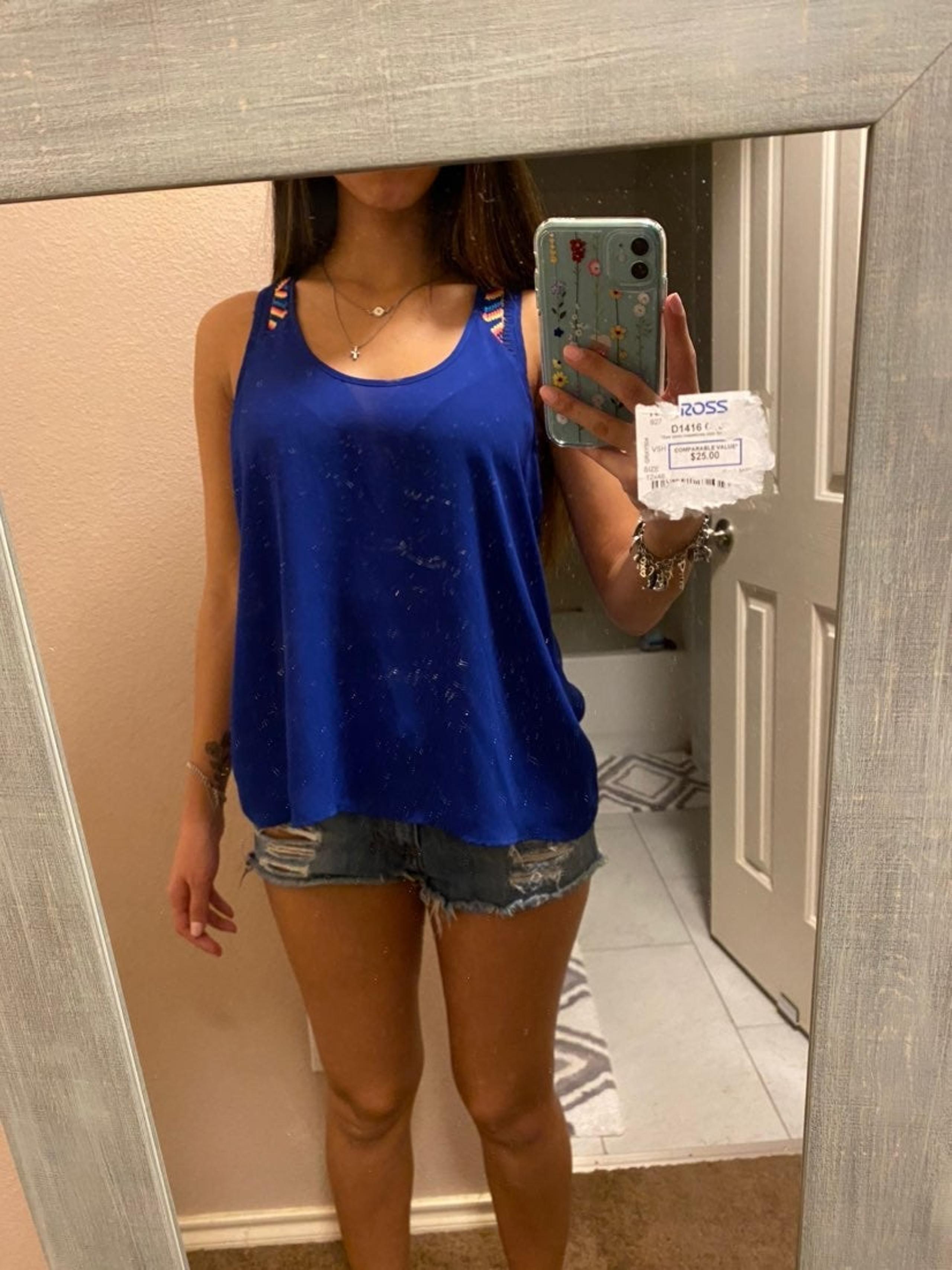 Royal blue blouse