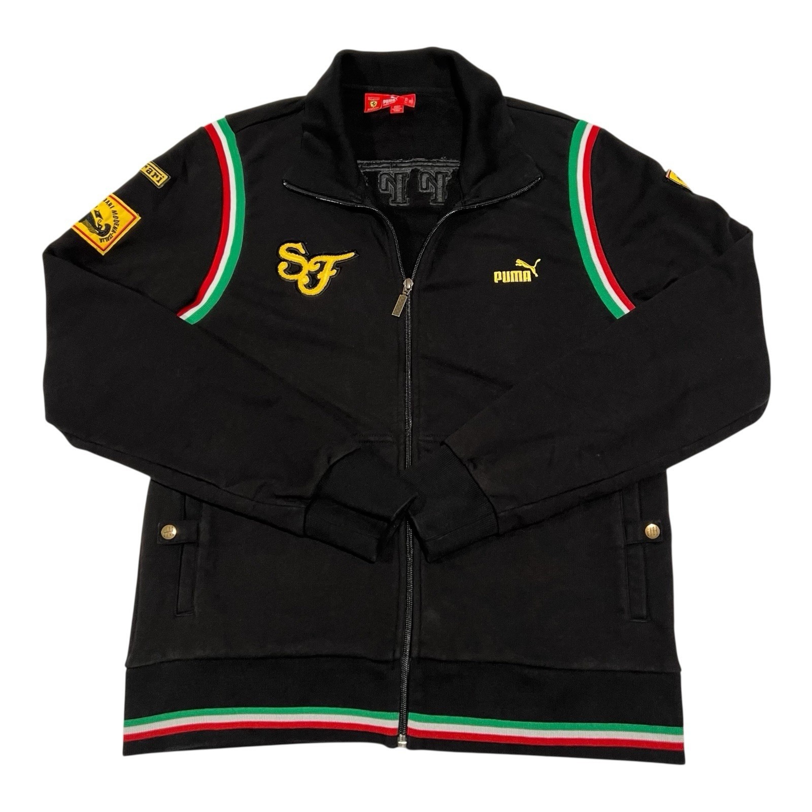 Puma x Scuderia Ferrari Track Jacket Embroidered Full-zip Men's Black Sz L