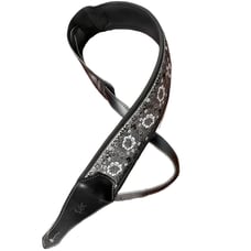Silver Rose Wide padded guitar and bass leather strap.