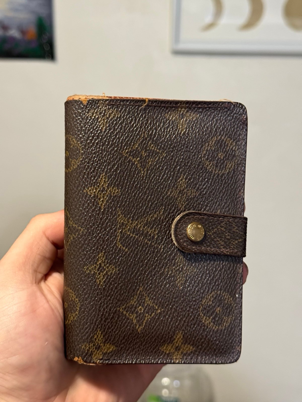 Louis Vuitton Authenic Monogram French Purse Wallet Used