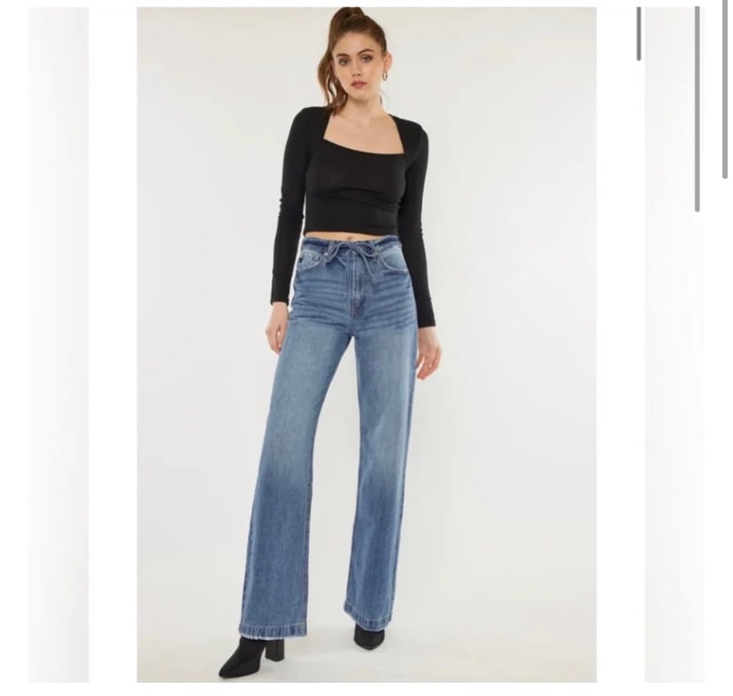 KANCAN HI RISE WIDE LEG JEANS SIZE 31 NEW!