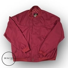 Haband Mens Full Zip Lightweight Bomber Jacket Size XX (XXL) Dark Red