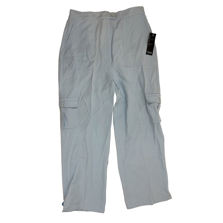 NOS Vintage Womens 8 Powder Blue Elastic Baggy Cargo Pants
