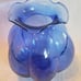 Beautiful Hazel Atlas Cobalt Blue Depression Glass Vase with Marked Bottom