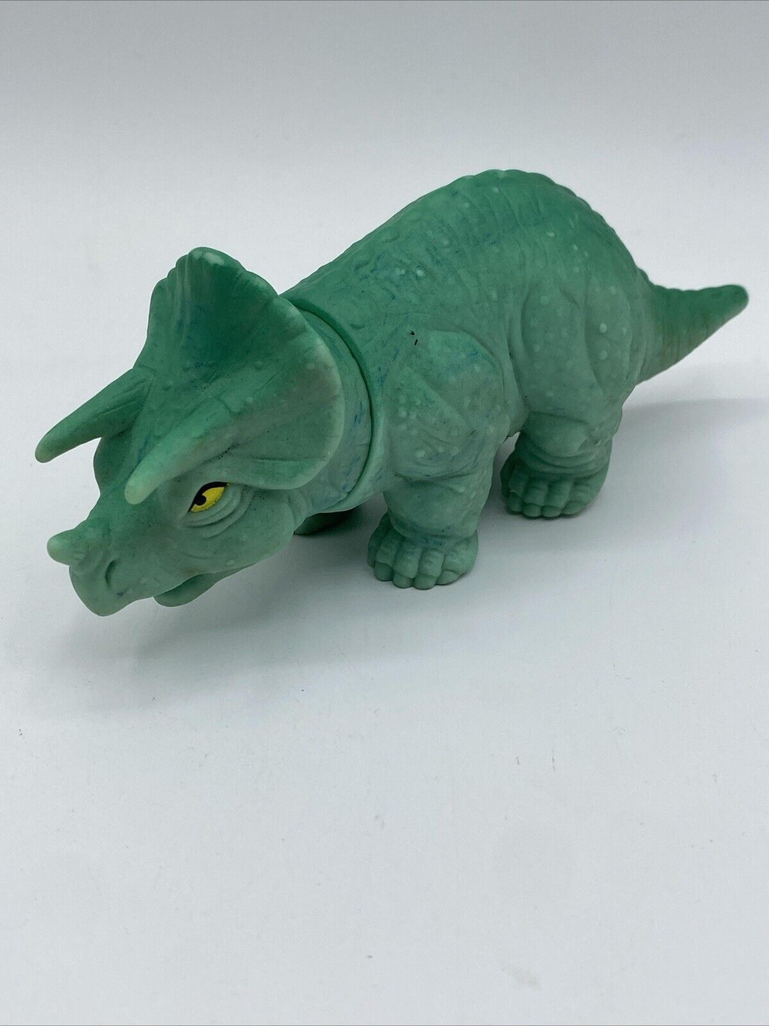 Vintage 1988 Playskool Definitely Dinosaurs Triceratops Rare Red Variant Clean